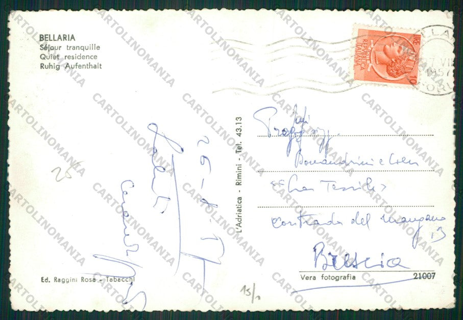 Rimini Bellaria Auto PIEGA Foto FG cartolina KB1097 – retro