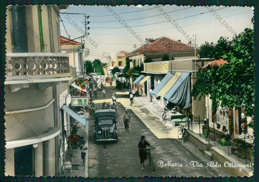 Rimini Bellaria Auto STRAPPINO PIEGA Foto FG cartolina KB1099 – fronte