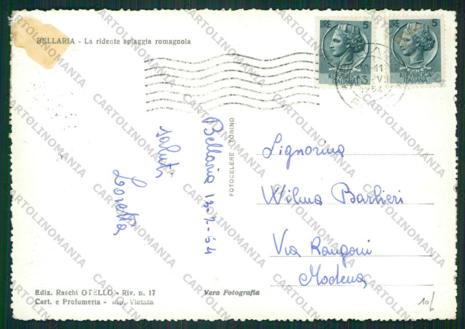 Rimini Bellaria Foto FG cartolina KB1110 – retro