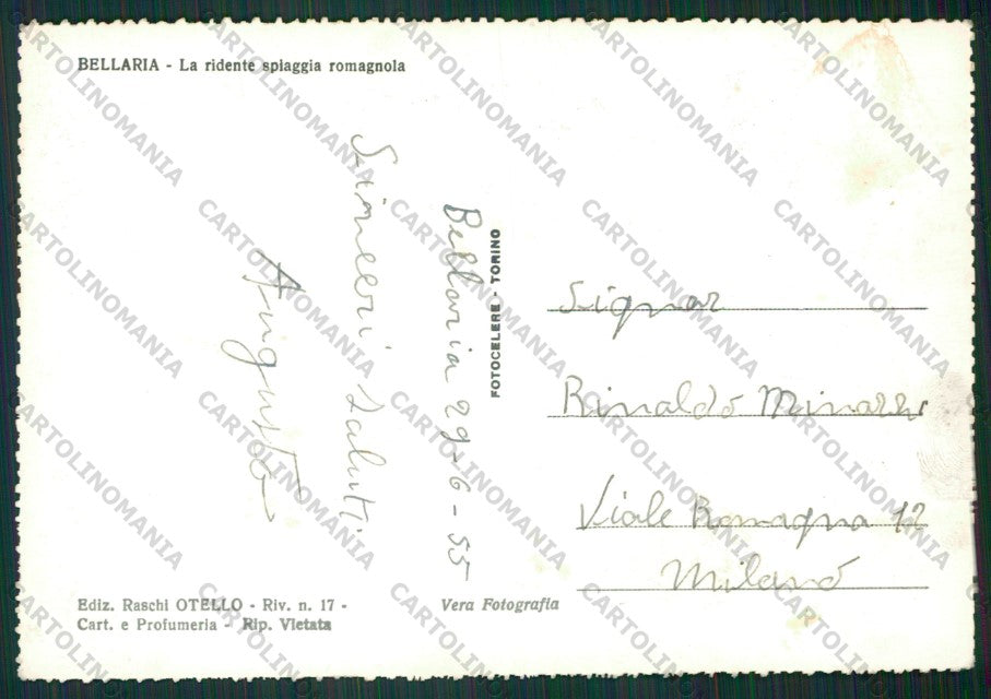 Rimini Bellaria Foto FG cartolina KB1115 – retro