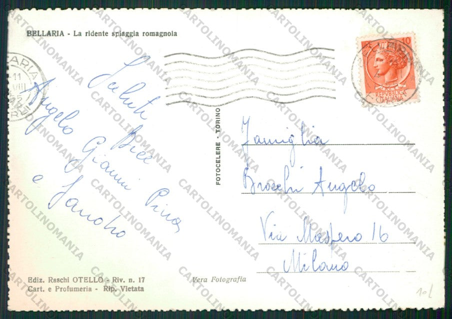 Rimini Bellaria Foto FG cartolina KB1118 – retro