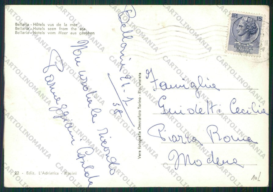Rimini Bellaria ABRASA Foto FG cartolina KB1122 – retro