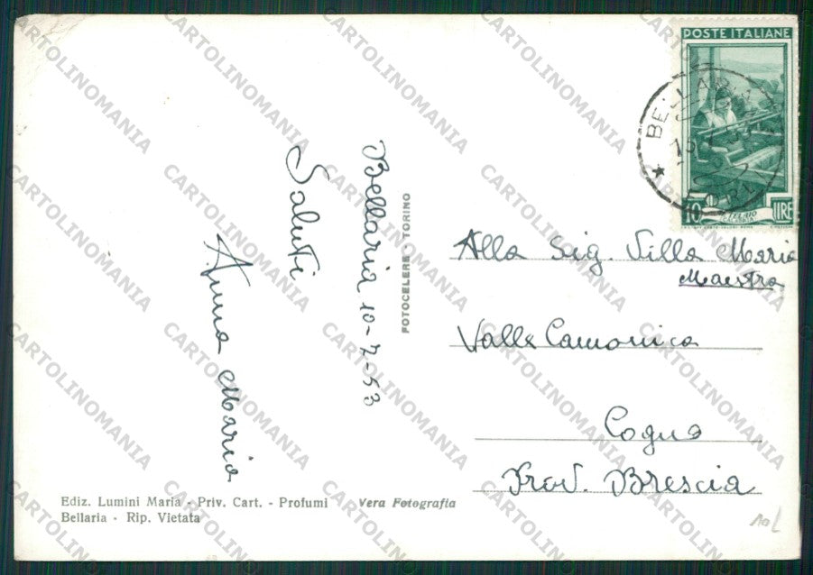 Rimini Bellaria PIEGHINE Foto FG cartolina KB1126 – retro