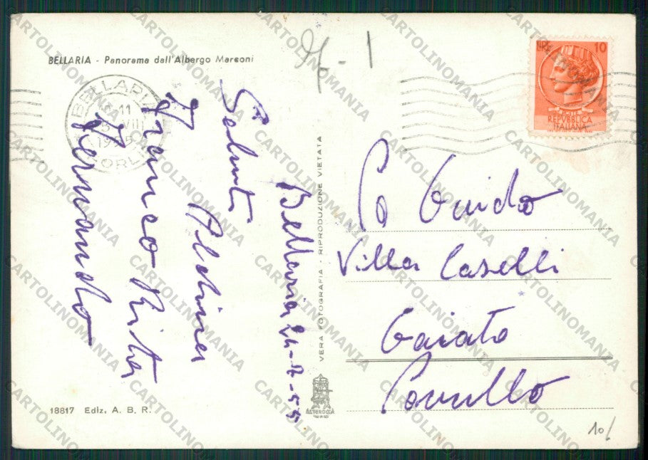 Rimini Bellaria Foto FG cartolina KB1127 – retro
