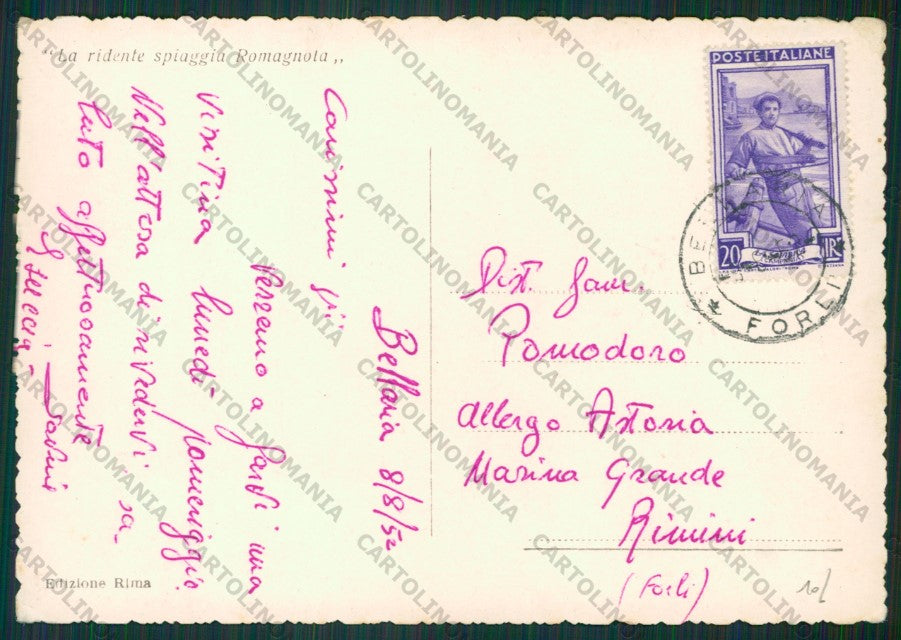 Rimini Bellaria Foto FG cartolina KB1133 – retro
