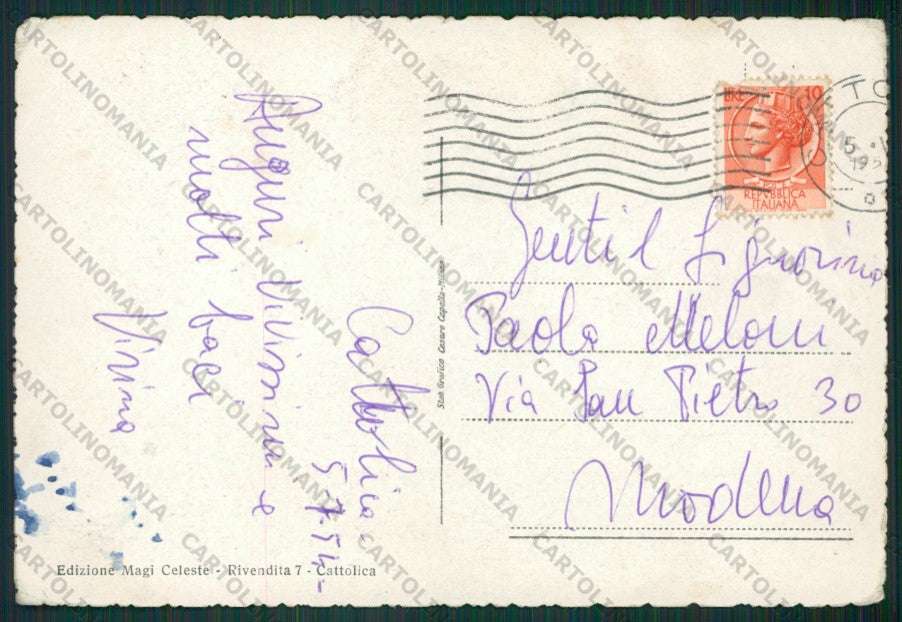 Rimini Cattolica PIEGHE FG cartolina KB1171 – retro