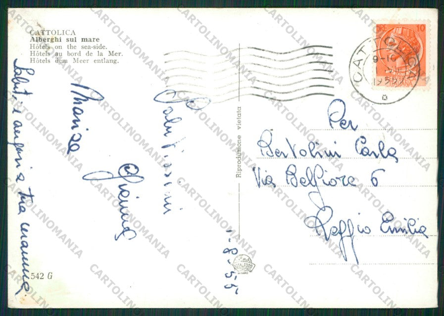 Rimini Cattolica Barche Foto FG cartolina KB1239 – retro