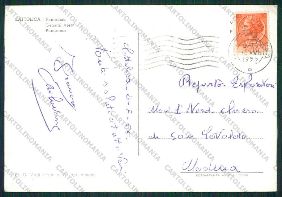 Rimini Cattolica Foto FG cartolina KB1242 – retro
