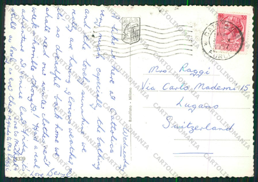 Rimini Cattolica Saluti da Foto FG cartolina KB1255 – retro