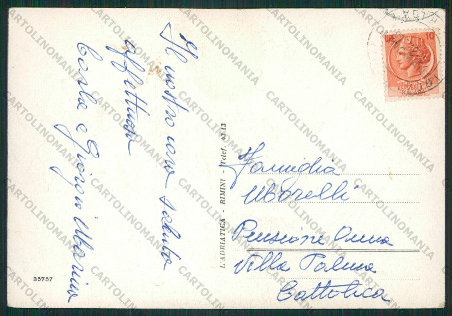 Rimini Bellaria Igea Marina TRACCE UMIDO FG cartolina KB1257 – retro