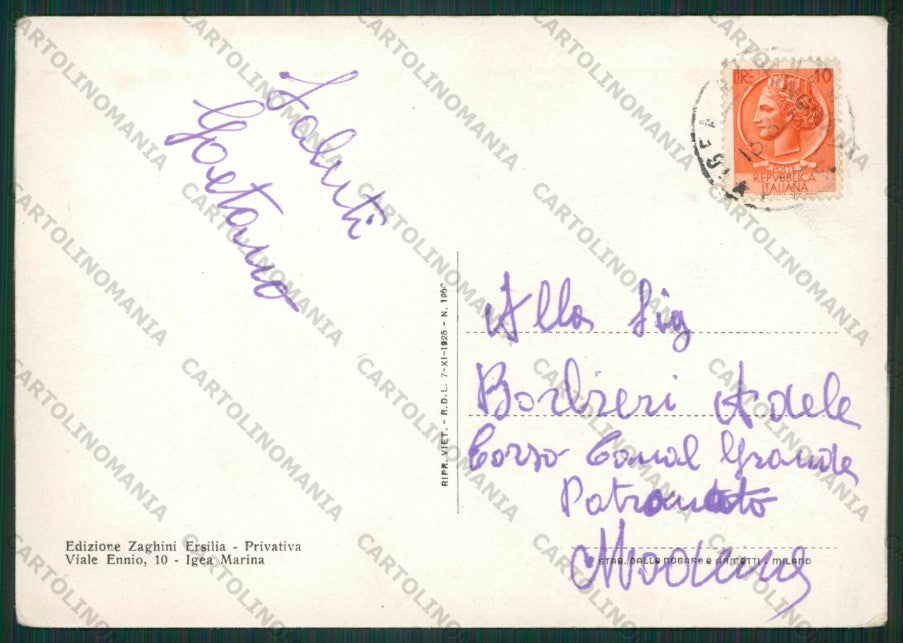 Rimini Bellaria Igea Marina FG cartolina KB1258 – retro