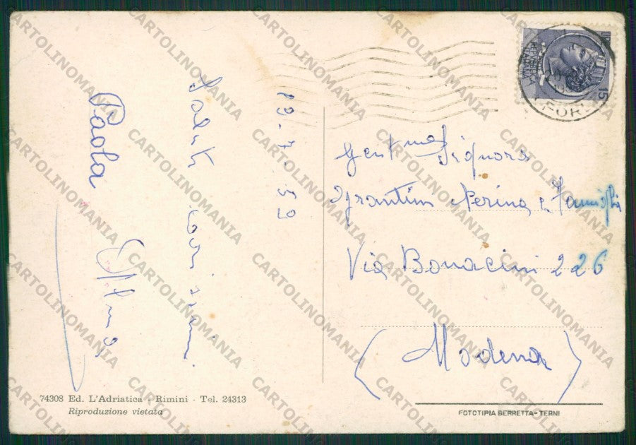 Rimini Bellaria Igea Marina Saluti da PIEGHE MACCHIA FG cartolina KB1261 – retro