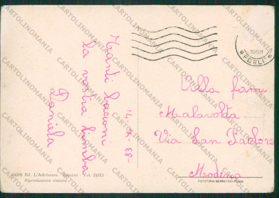 Rimini Bellaria Igea Marina Saluti da PIEGHE FG cartolina KB1262 – retro