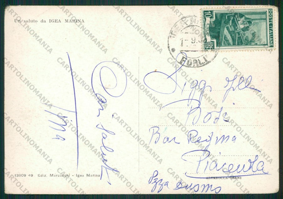 Rimini Bellaria Igea Marina Barca PIEGHINE FG cartolina KB1265 – retro