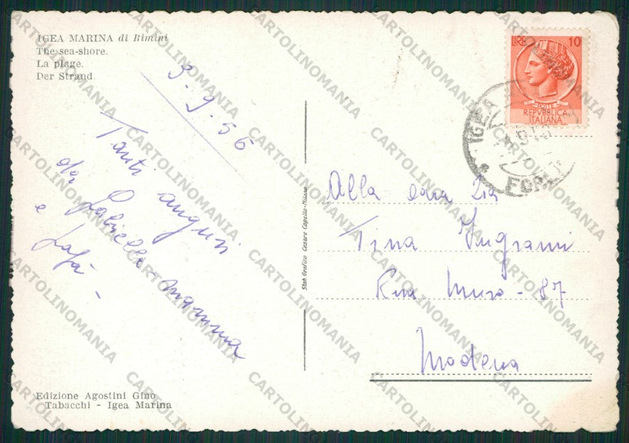 Rimini Bellaria Igea Marina FG cartolina KB1268 – retro