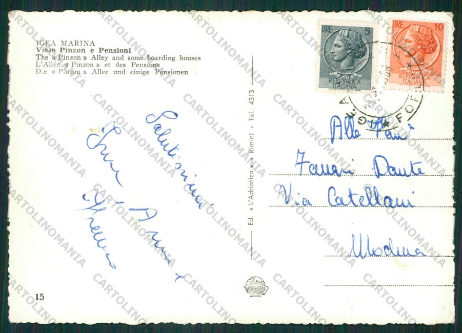 Rimini Bellaria Igea Marina Auto Foto FG cartolina KB1274 – retro