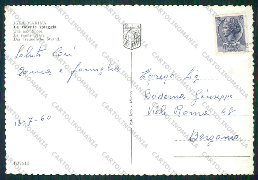 Rimini Bellaria Igea Marina Auto Foto FG cartolina KB1279 – retro