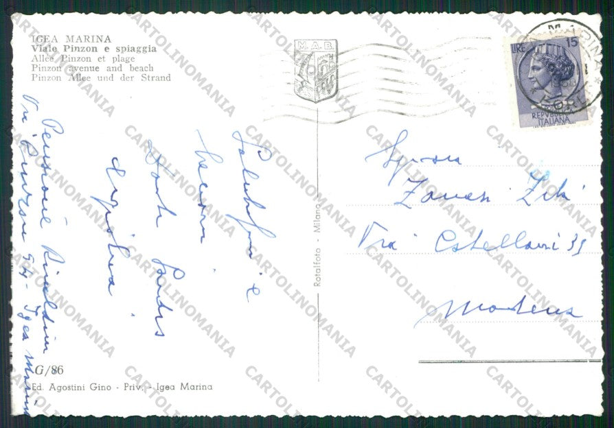 Rimini Bellaria Igea Marina Auto Vespa Foto FG cartolina KB1288 – retro