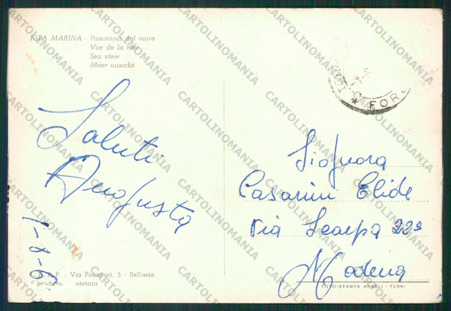 Rimini Bellaria Igea Marina ABRASA PIEGA Foto FG cartolina KB1293 – retro