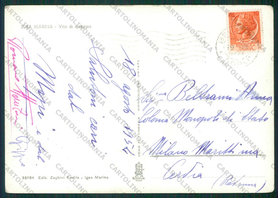 Rimini Bellaria Igea Marina PIEGHINA Foto FG cartolina KB1294 – retro