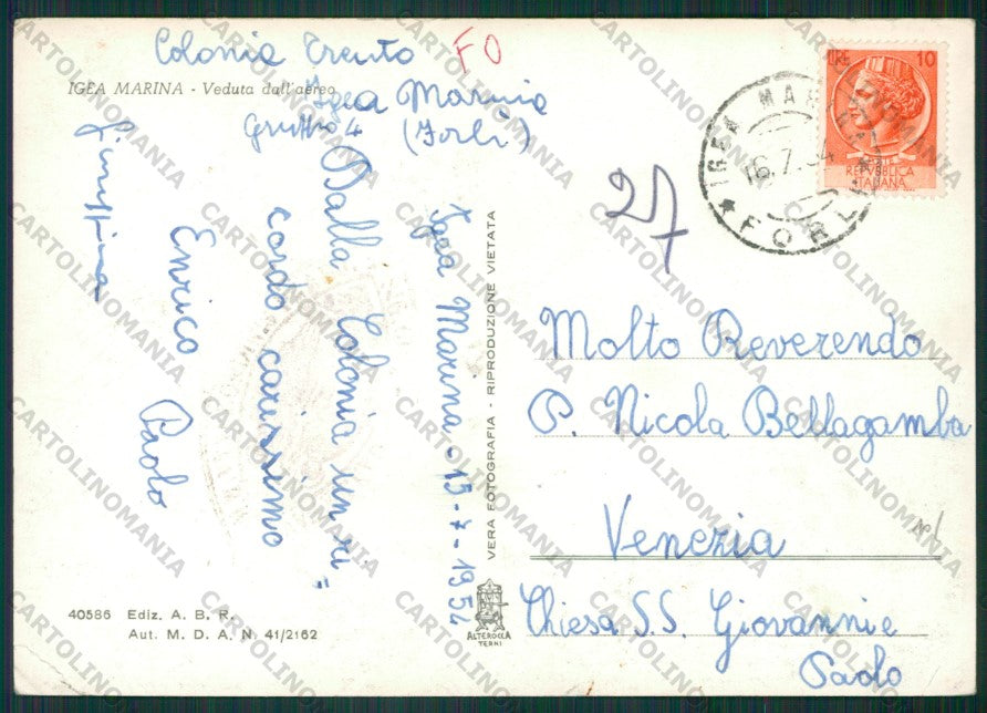 Rimini Bellaria Igea Marina PIEGHINE Foto FG cartolina KB1298 – retro