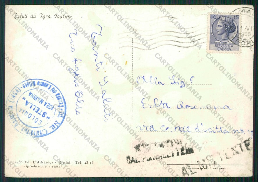 Rimini Bellaria Igea Marina Saluti da Foto FG cartolina KB1301 – retro