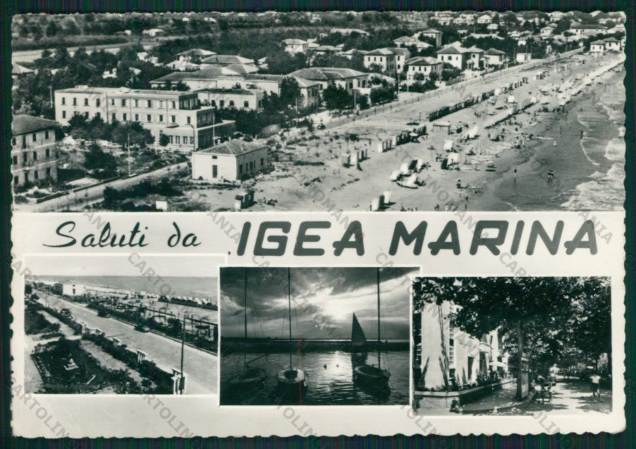Rimini Bellaria Igea Marina Saluti da PIEGA Foto FG cartolina KB1303 – fronte