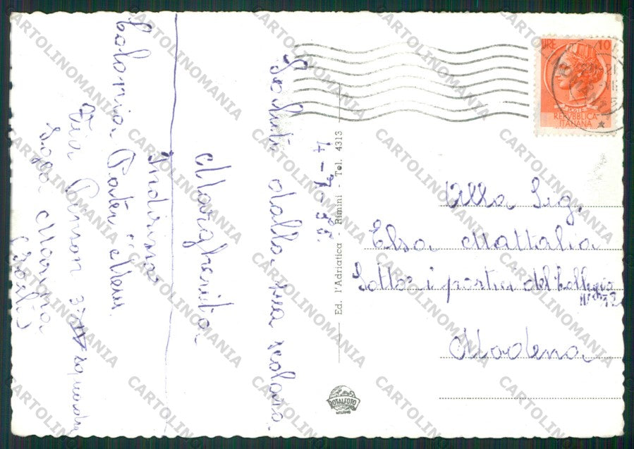 Rimini Bellaria Igea Marina Saluti da PIEGA Foto FG cartolina KB1303 – retro