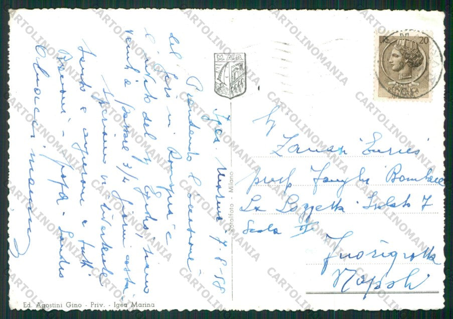 Rimini Bellaria Igea Marina Saluti da PIEGHINE Foto FG cartolina KB1304 – retro