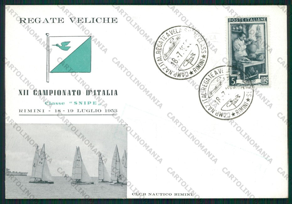 Rimini Città Regate Veliche Filatelia FG cartolina KB1309 – fronte