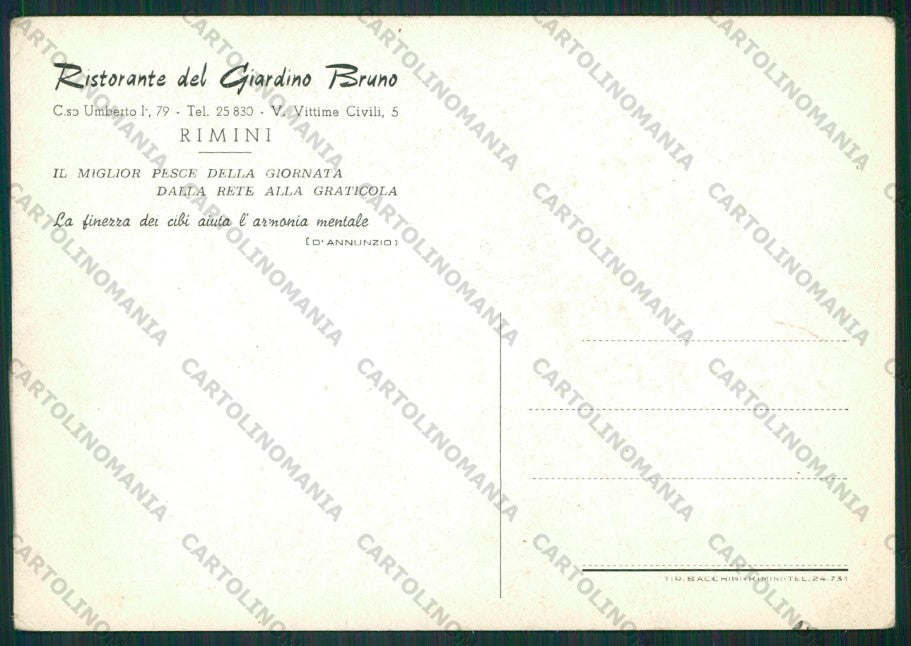 Rimini Pubblicitaria d'Annunzio FG cartolina KB1326 – retro