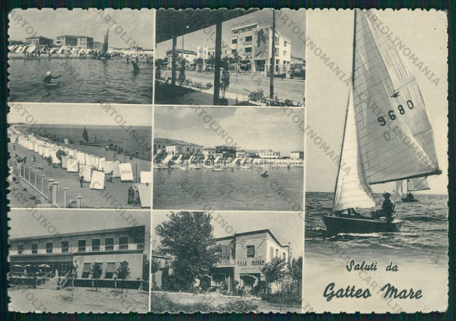 Forlì Gatteo a Mare Saluti da PIEGHE FG cartolina KB1351 – fronte