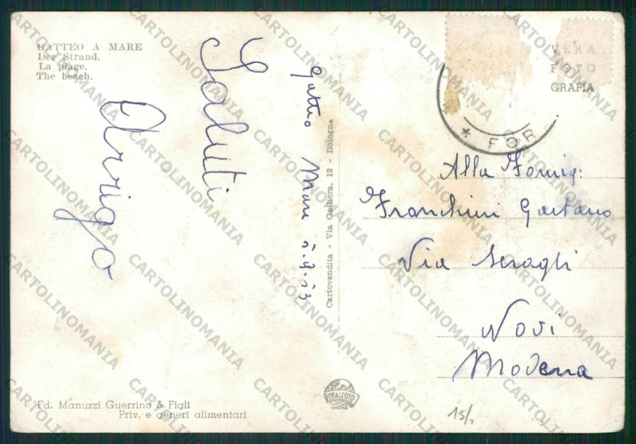 Forlì Gatteo a Mare PIEGHE Foto FG cartolina KB1359 – retro