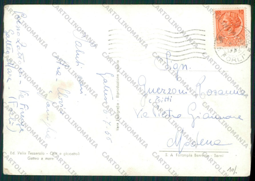 Forlì Gatteo a Mare Vespa PIEGA Foto FG cartolina KB1363 – retro