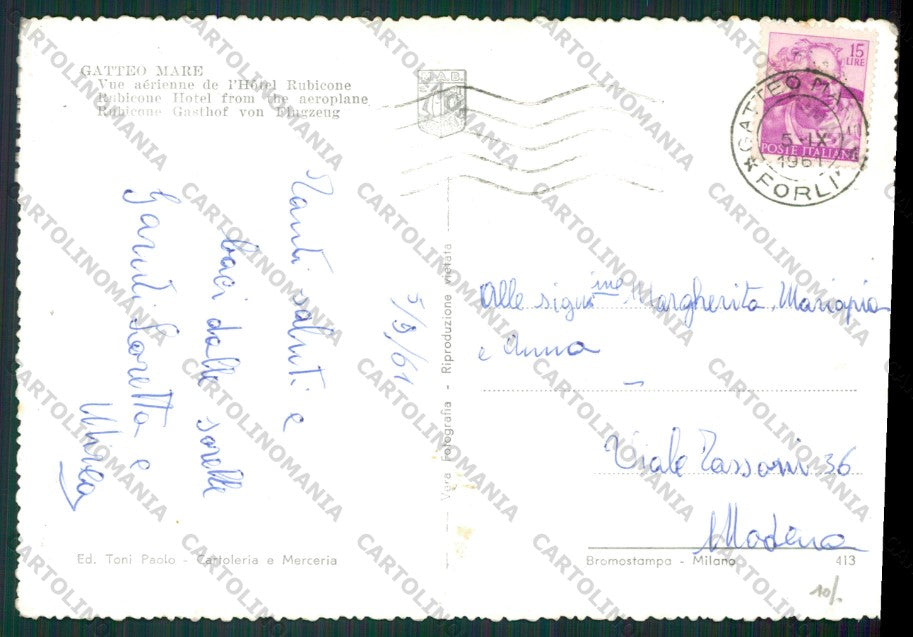 Forlì Gatteo a Mare Foto FG cartolina KB1377 – retro