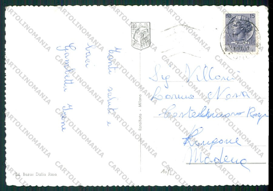 Forlì Gatteo a Mare Saluti da PIEGATA Foto FG cartolina KB1379 – retro