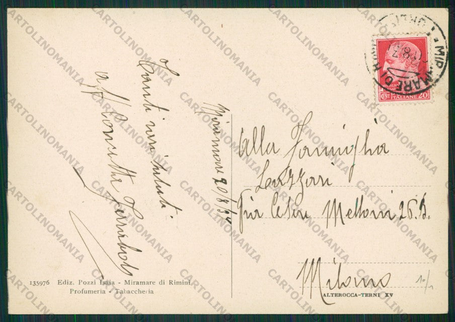 Rimini Miramare di FG cartolina KB1384 – retro