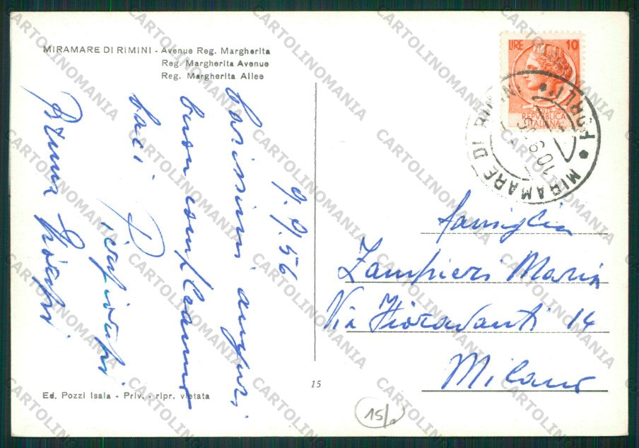 Rimini Miramare di Foto FG cartolina KB1389 – retro
