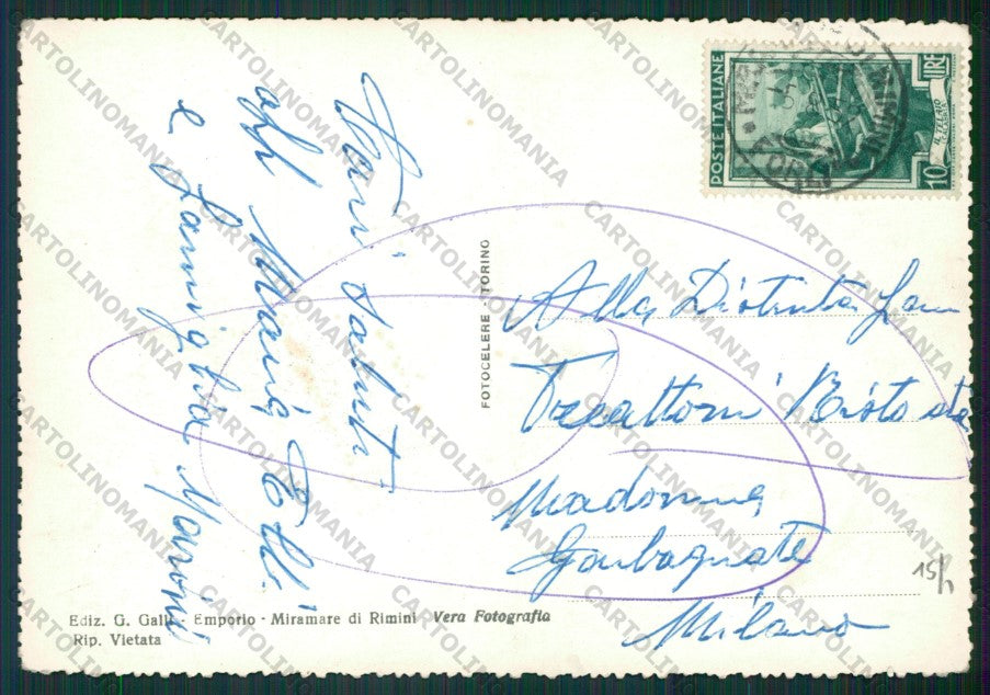 Rimini Miramare di Foto FG cartolina KB1394 – retro
