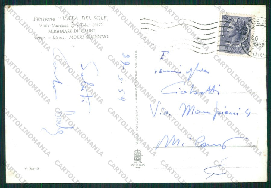 Rimini Miramare di PIEGHINE Foto FG cartolina KB1395 – retro