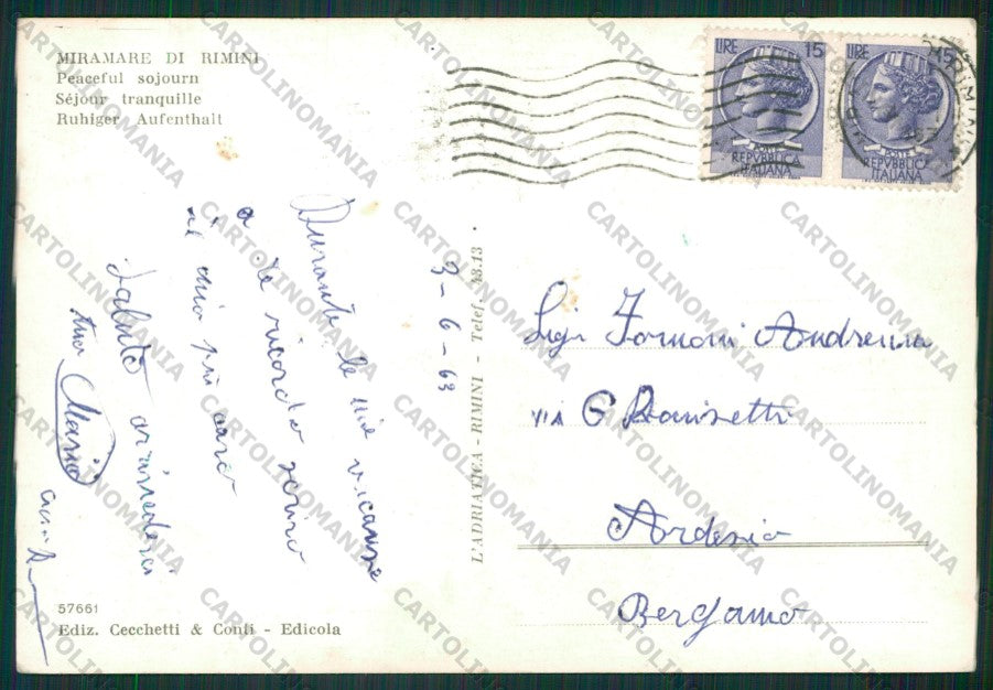 Rimini Miramare di Foto FG cartolina KB1396 – retro