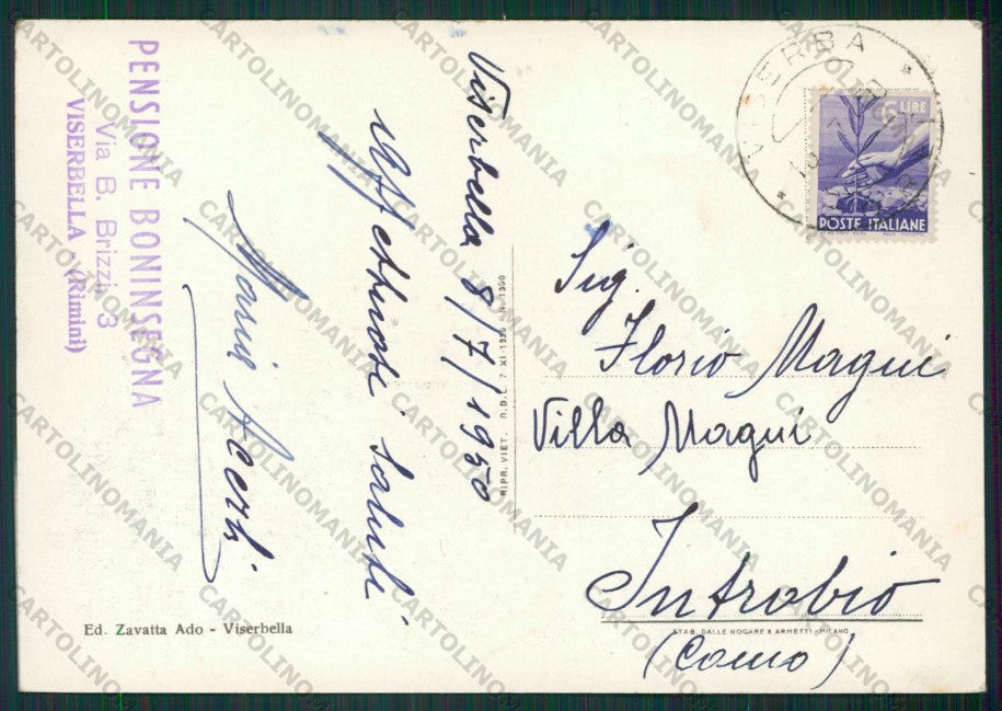 Rimini Viserbella PIEGHINA FG cartolina KB1413 – retro