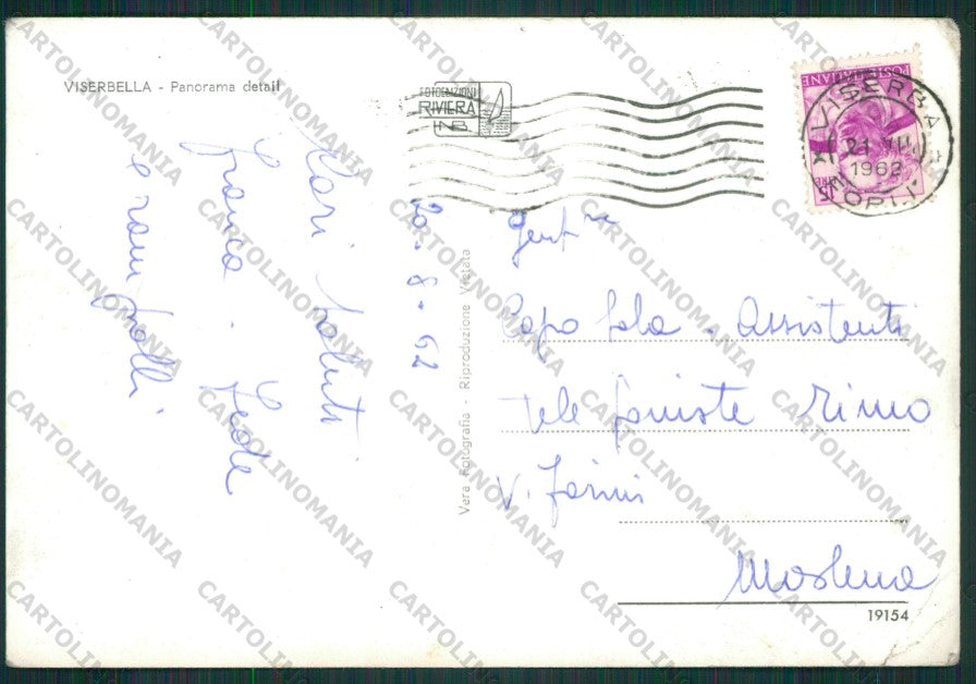 Rimini Viserbella PIEGHINE Foto FG cartolina KB1418 – retro