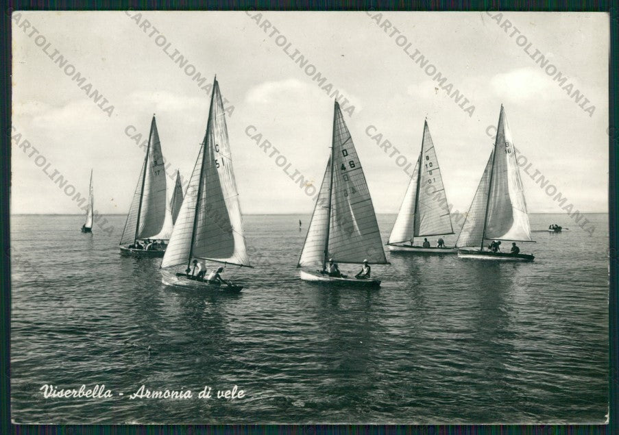 Rimini Viserbella Barche PIEGHE Foto FG cartolina KB1420 – fronte