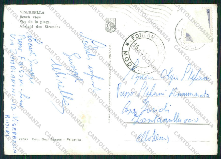 Rimini Viserbella Foto FG cartolina KB1422 – retro