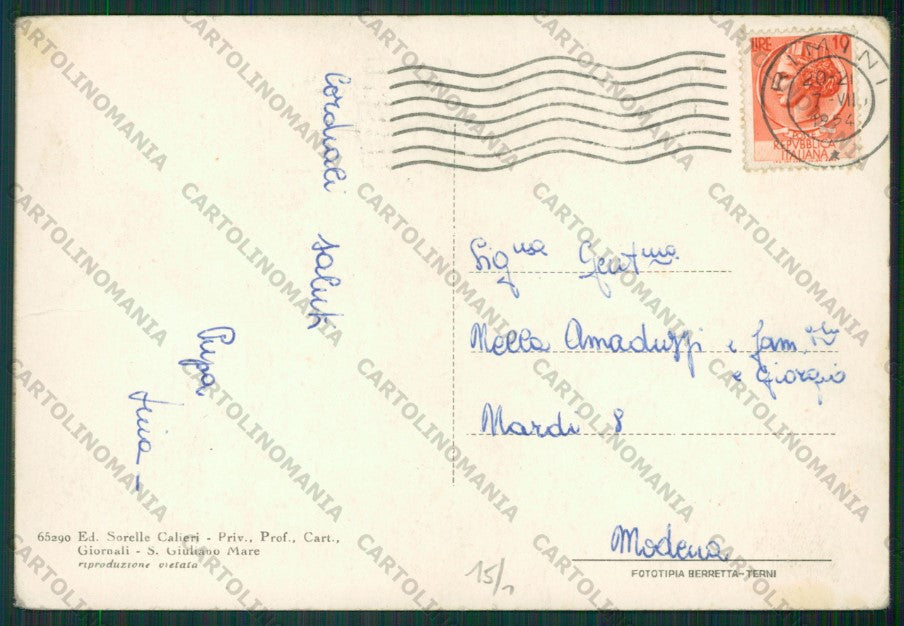 Rimini San Giuliano Mare PIEGHINE FG cartolina KB1428 – retro