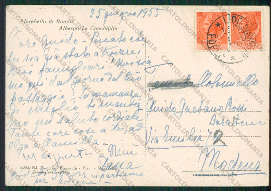 Rimini Marebello di PIEGATA FG cartolina KB1434 – retro