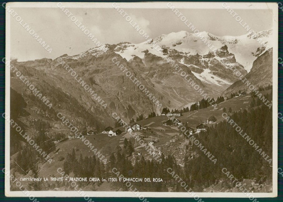 Aosta Gressoney la Trinitè Ghiacciai del Rosa PIEGHE Foto FG cartolina KB1461 – fronte