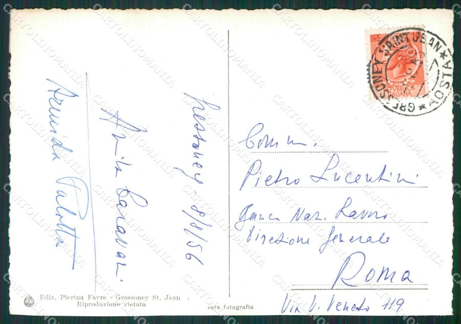 Aosta Gressoney Saint Jean Monte Rosa Foto FG cartolina KB1466 – retro