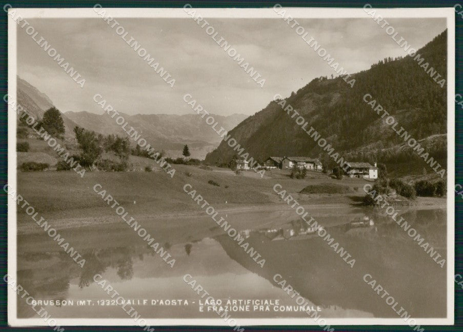 Aosta Brusson Prà Comunale lago Artificiale Foto FG cartolina KB1473 – fronte